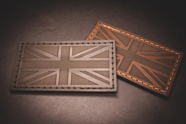 Leather Union Jack Flag Patch (Engraved)